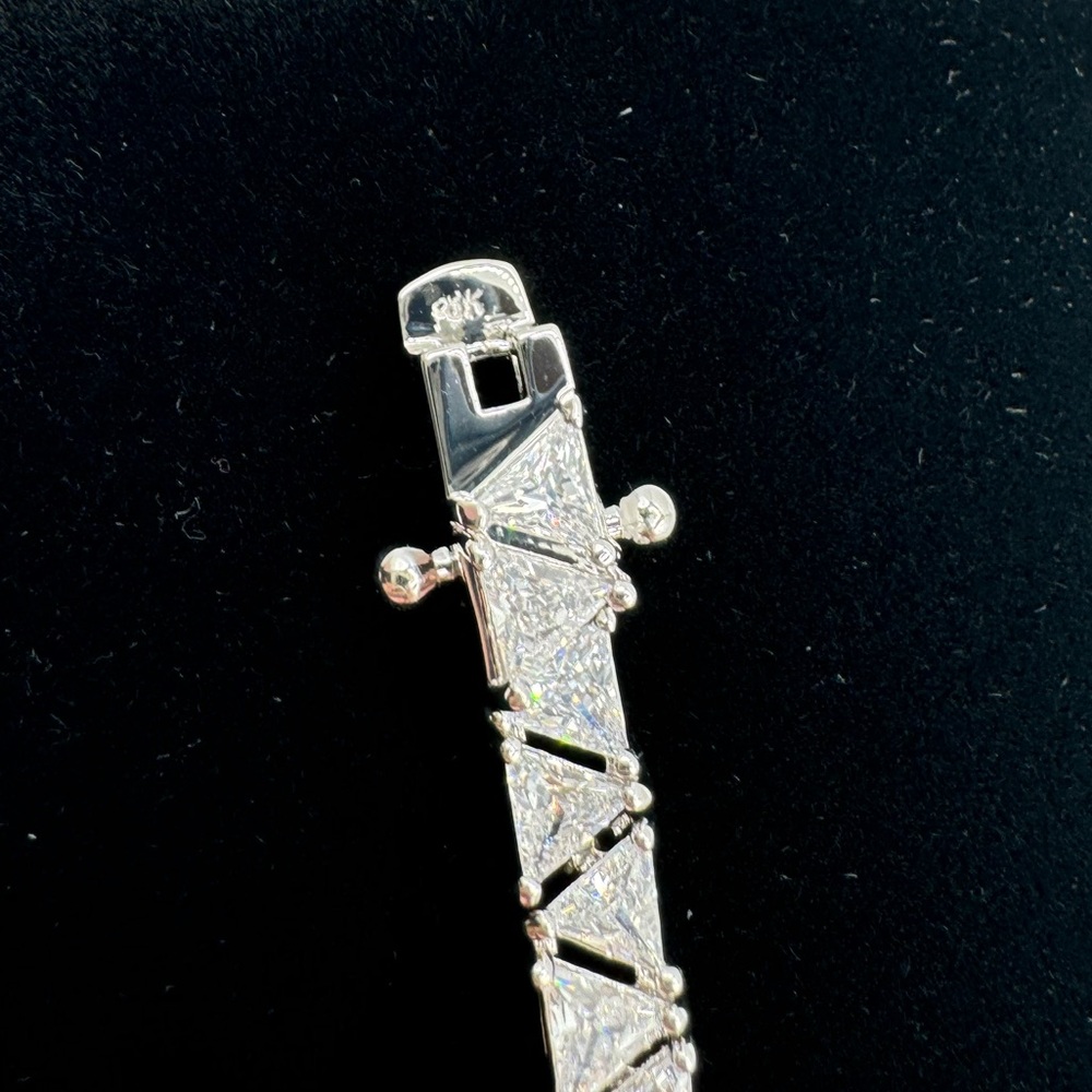 18k 13ct Trillion Tennis Bracelet - Picture 8 of 14